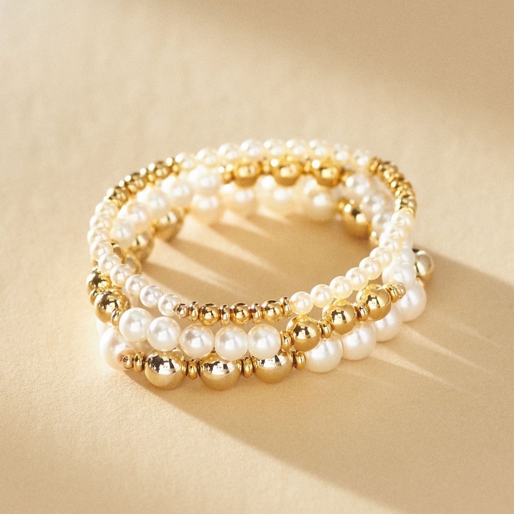 BHLND Shashi Barcelona Pearl Bracelets, Set of 3